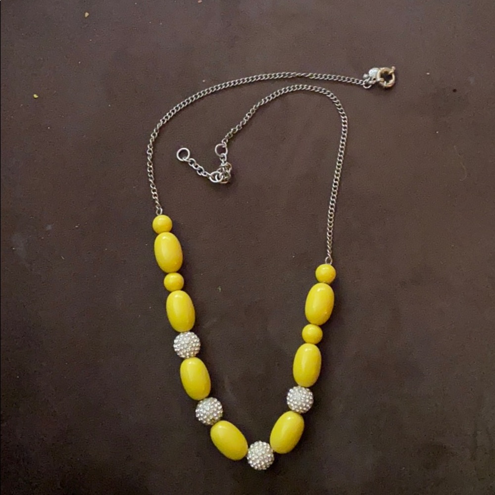 J Crew Yellow crystal necklace